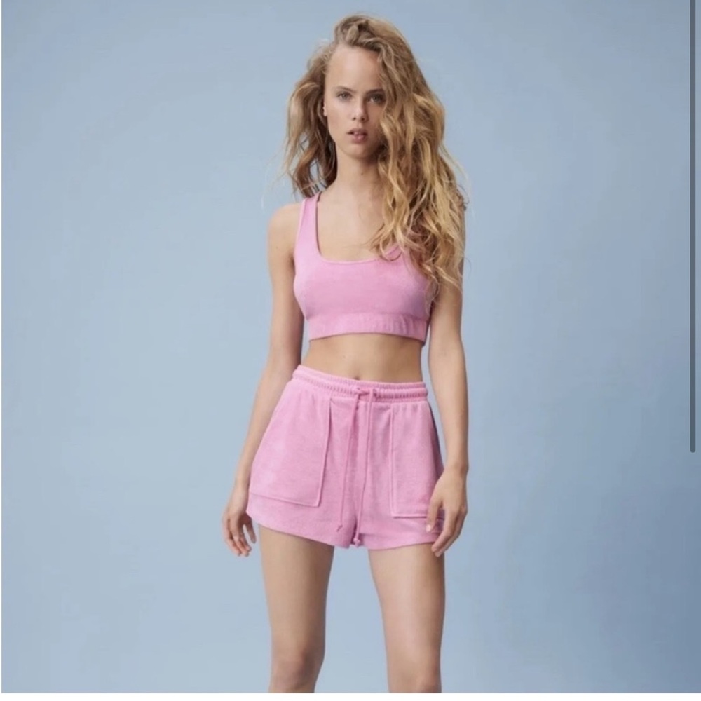 Zara terry cloth pink set